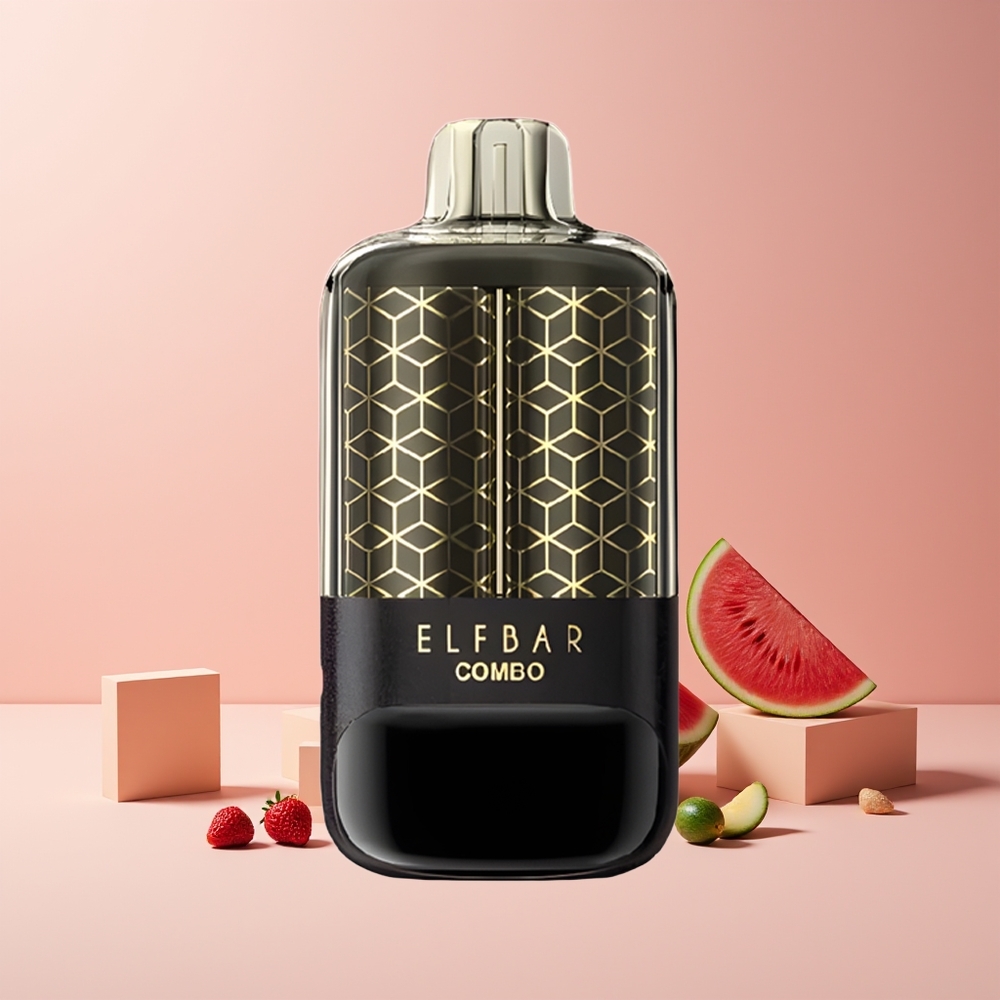 ELF BAR COMBO 25000 Bouffées Vape Jetable France Grossiste - Pastèque & Fraise, 22ml, 700mAh, Double Airflow