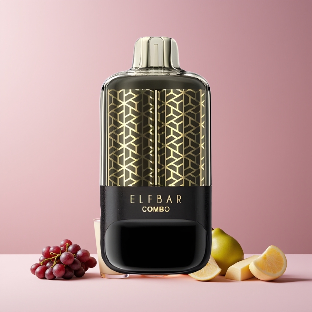 ELF BAR COMBO 25000 Puffs France Grossiste - E-liquide 22m, 700mAh, Double Modes (Lite 15W & Turbo 35W), Double Flux d'Air, Affichage Batterie, Raisin & Boisson Mary