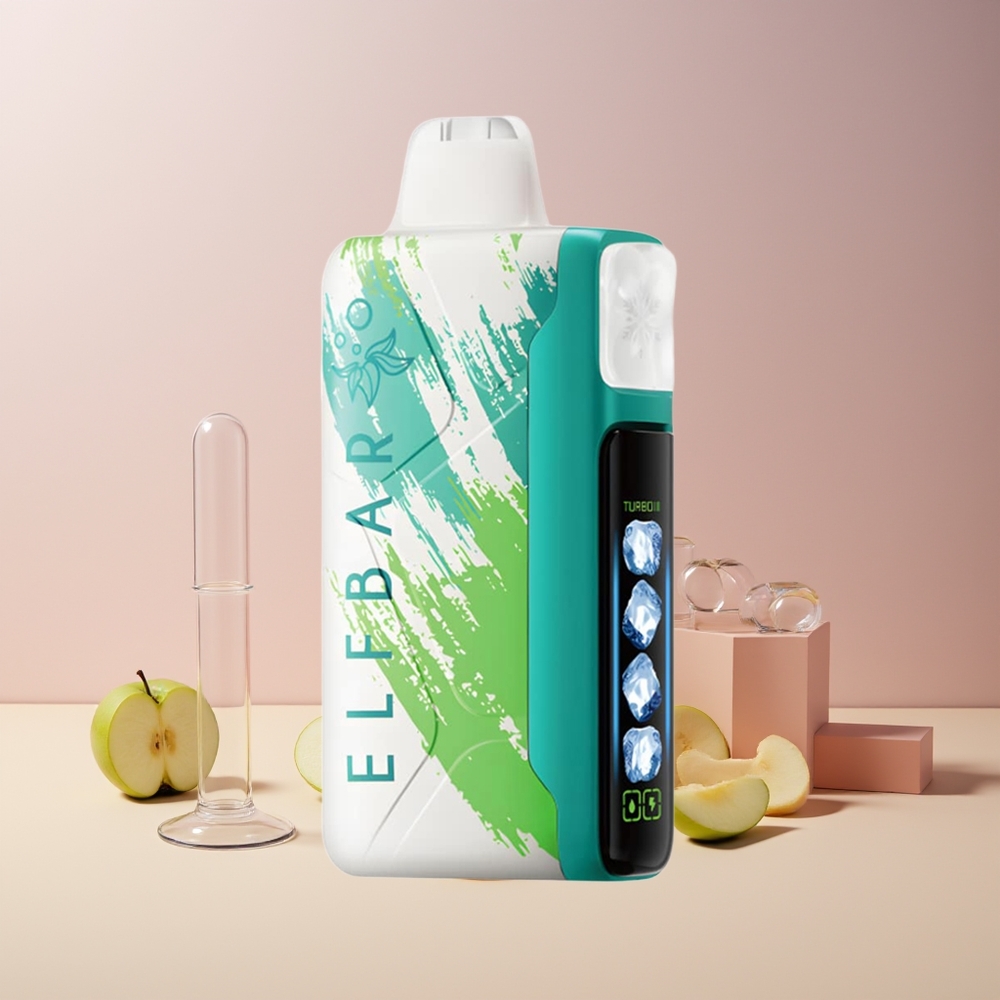 Elf Bar Ice King 40000 Puffs France Grossiste - 20ml E-Liquide Prérempli, 5% Nicotine, Batterie Rechargeable 850mAh, Affichage LCD, Pomme Acidulée Glacée