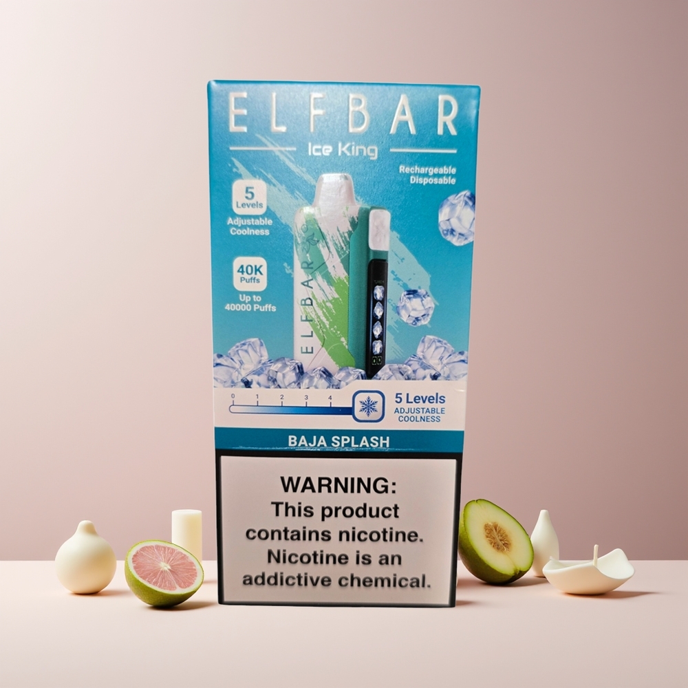 Elf Bar Ice King 40000 Puffs France Grossiste - Rechargeable, 20ml, 5% Nicotine, Affichage LCD et Saveur Éclaboussure Baja