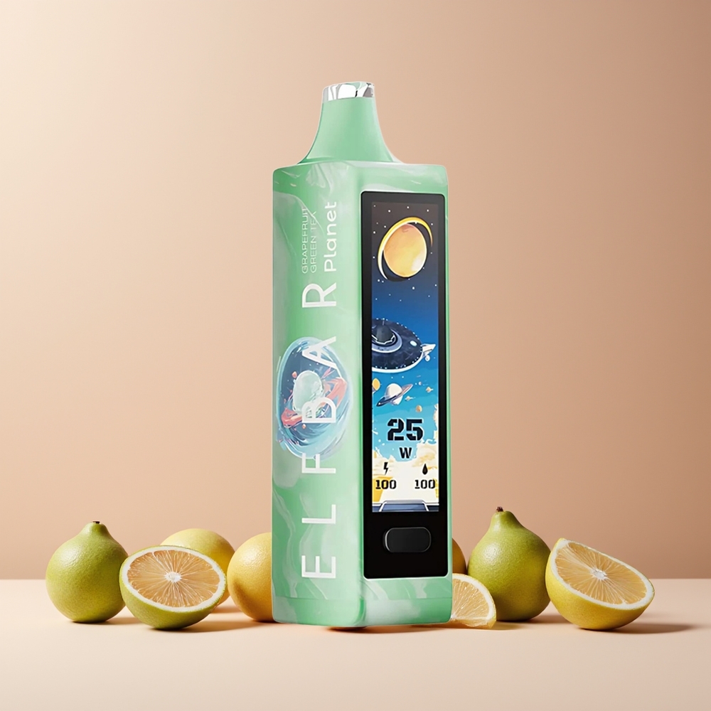 Elf Bar Planet 25000 Bouffées Vape Jetable France Grossiste - 5% Nicotine, 18ml, Thé Vert Pamplemousse, Batterie Rechargeable 800mAh
