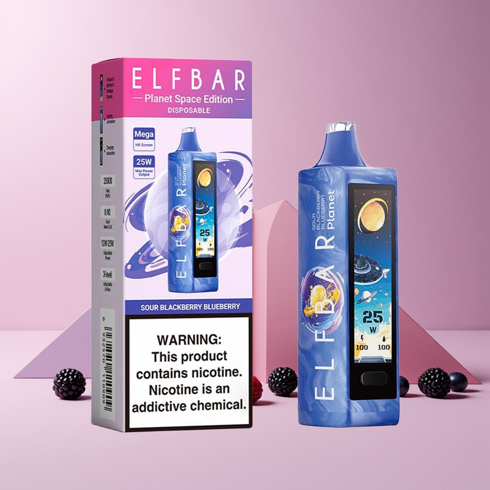Elf Bar Planet 25000 Puffs France Grossiste - 50mg - 18ml - Batterie Rechargeable 800mAh - Mûre Myrtille Acidulée