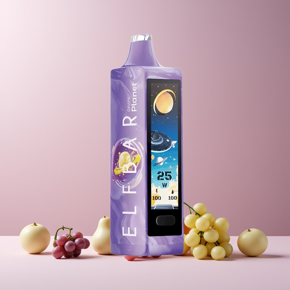 Elf Bar Planet 25000 Puffs France Grossiste Rechargeable 18ml 50mg Vape Disposable Raisin Mesh