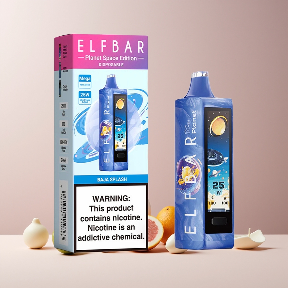 Elf Bar Planet 25000 Puffs France Grossiste - Rechargeable 800mAh, 18ml E-liquide, Saveur Baja Splash