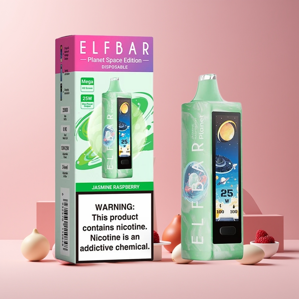 Elf Bar Planet 25000 Puffs France Grossiste - Rechargeable 800mAh, 18ml Jasmin Framboise