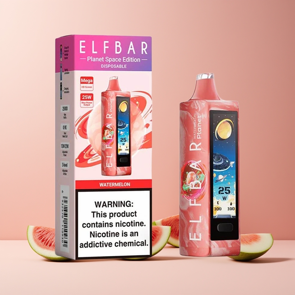 Elf Bar Planet 25000 Puffs France Grossiste - Rechargeable 800mAh, 18ml, Pastèque
