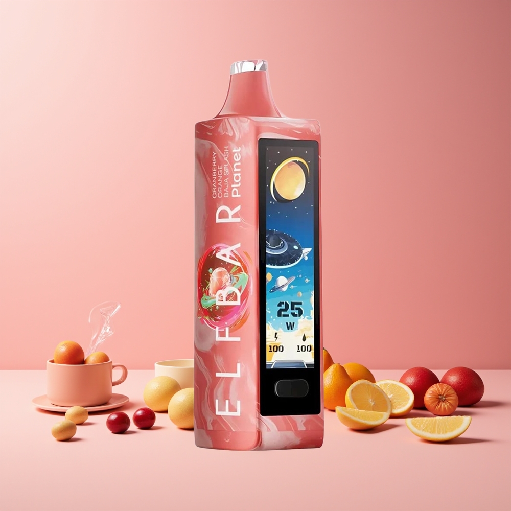 Elf Bar Planet 25000 Puffs France Grossiste Vape Jetable Rechargeable 18ml 5% - 50mg Canneberge Orange Baja Splash