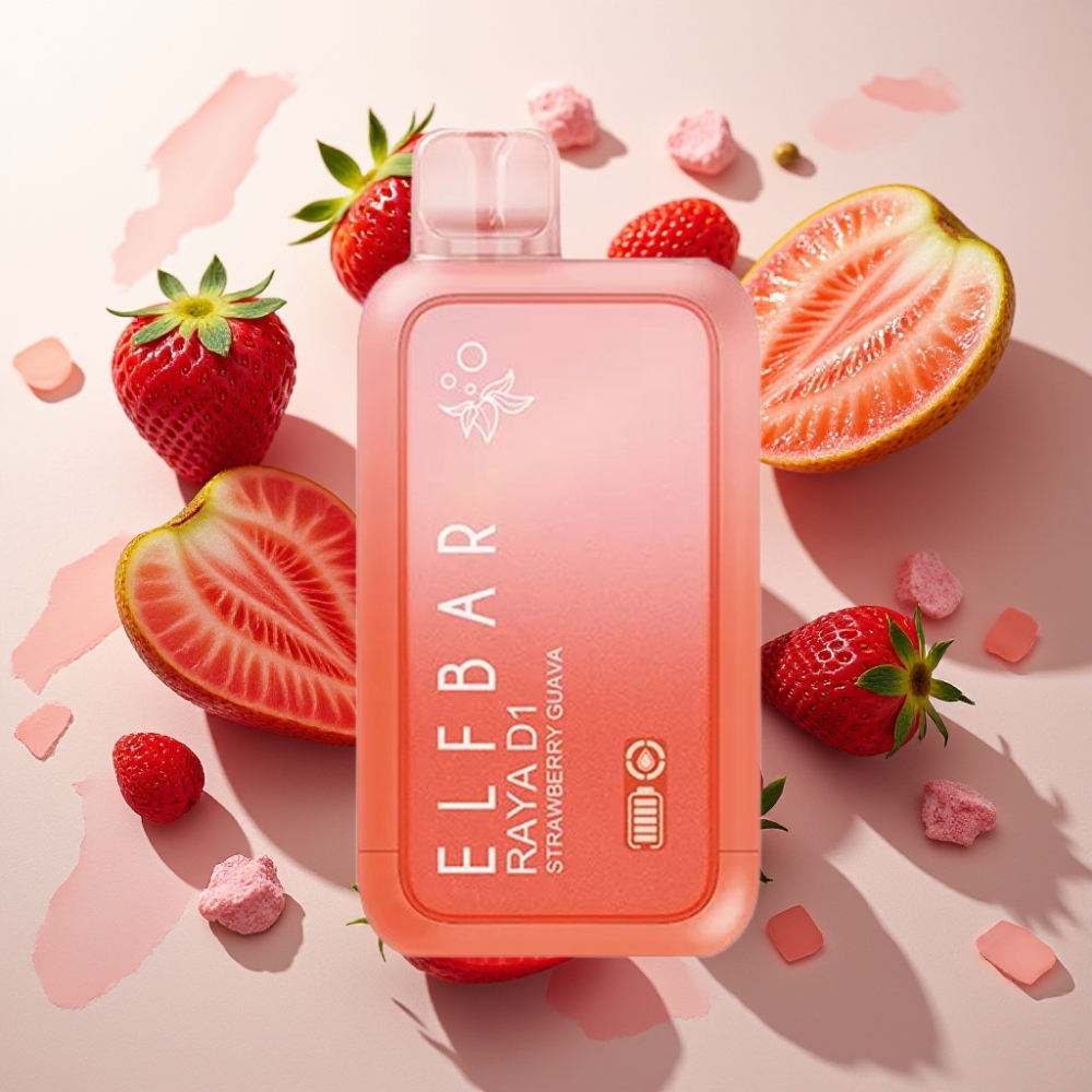 Elf Bar Raya D1 13000 Puffs France Grossiste - 18ml, 650mAh, Fraise Goyave Rechargeable