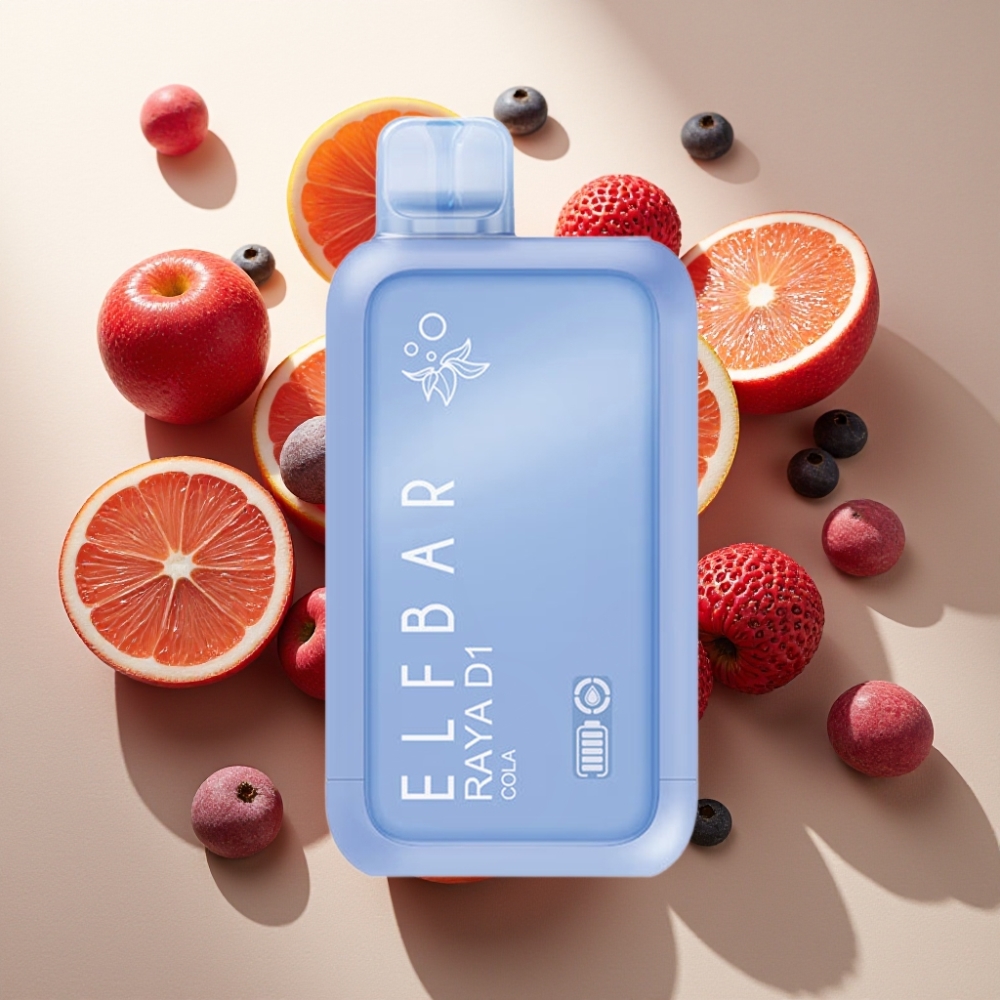 Elf Bar Raya D1 13000 Puffs France Grossiste - 18ml, 650mAh Rechargeable, Affichage Écran, Port Type-C, Cola (50mg/5%)
