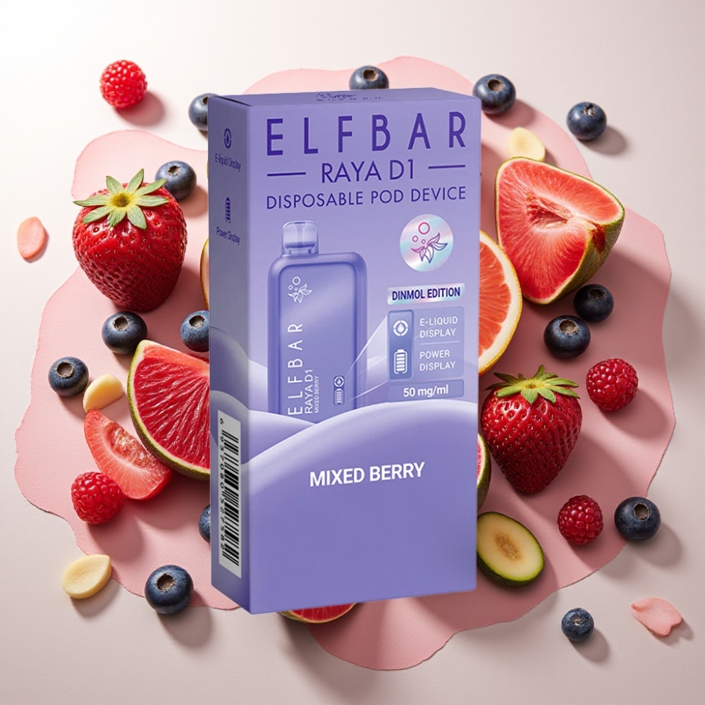 Elf Bar Raya D1 13000 Puffs France Grossiste - Batterie Rechargeable 650mAh, 18ml, Baies Mixtes