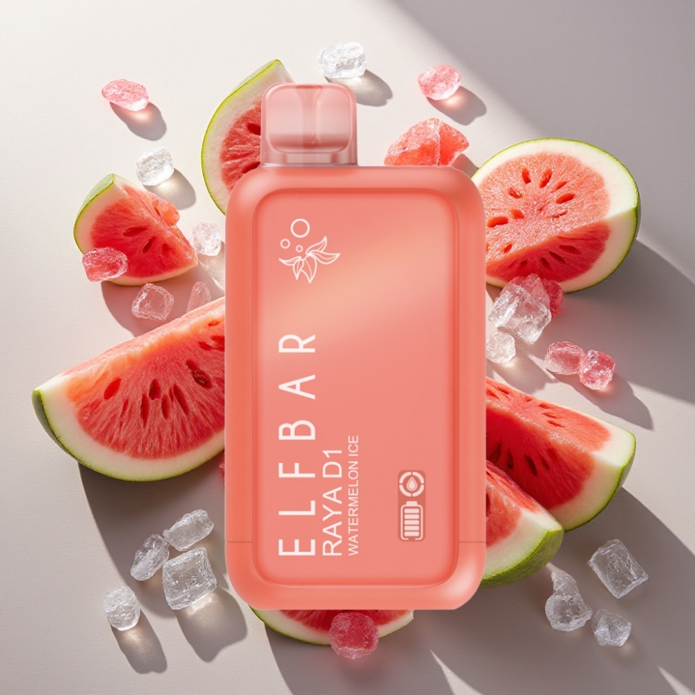 Elf Bar Raya D1 13000 Puffs France Grossiste - Eau Glacée à la Pastèque, 18ml, 650mAh, Type-C, 50mg
