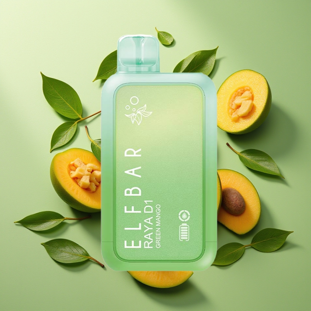 Elf Bar Raya D1 13000 Puffs France Grossiste - Mangue Verte, 18ml, 650mAh, Type-C