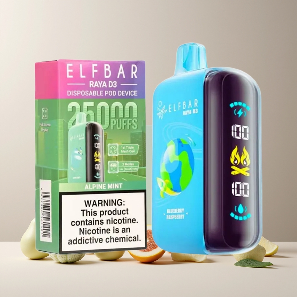 ELF BAR RAYA D3 25000 Puffs France Grossiste - 23ml / 850mAh Rechargeable / Menthe Alpine