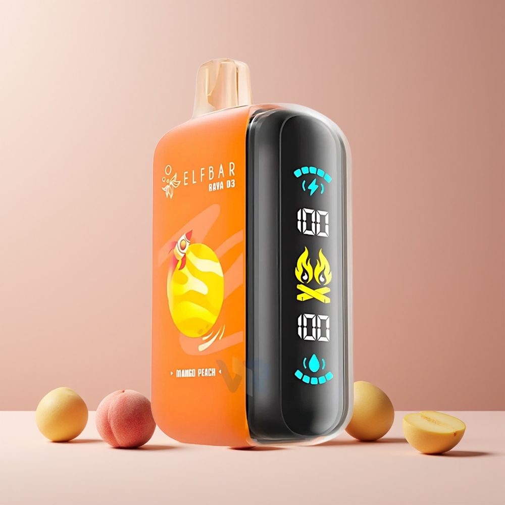 ELF BAR RAYA D3 25000 Puffs France Grossiste Rechargeable 23ml 5% Mangue Pêche