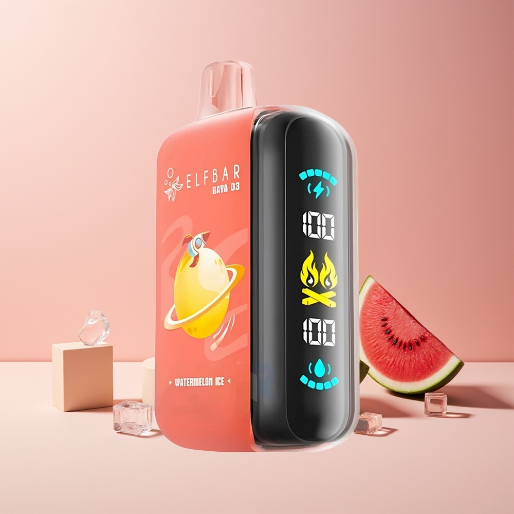 ELF BAR RAYA D3 25000 Puffs France Grossiste - Rechargeable 850mAh, 23ml, 5% Nicotine, Glace à la Pastèque