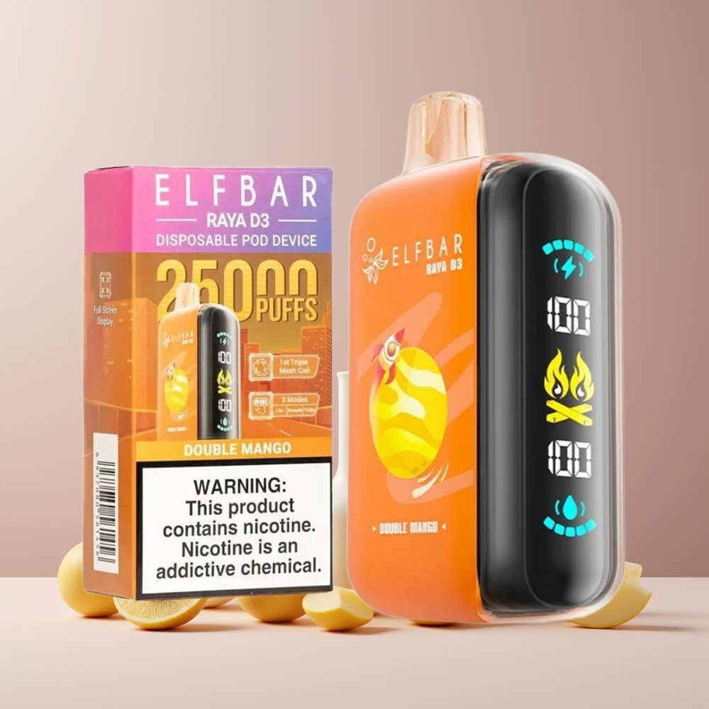 ELF BAR RAYA D3 25000 Puffs France Grossiste - Rechargeable 850mAh, 23ml Pré-rempli, Double Mangue