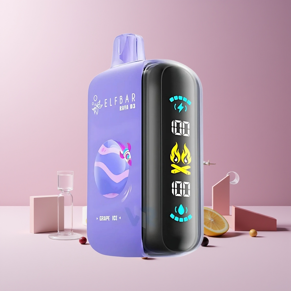 ELF BAR RAYA D3 25000 Puffs France grossiste - Rechargeable 850mAh, 23ml, 5% Nicotine, Glace au Raisin
