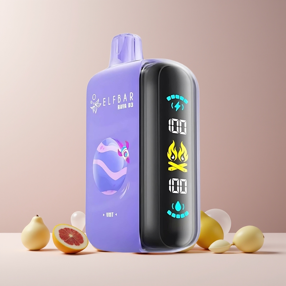 ELF BAR RAYA D3 25 000 Puffs Vape Jetable Rechargeable - 23ml, 5% Nicotine, Écran Large, France Grossiste