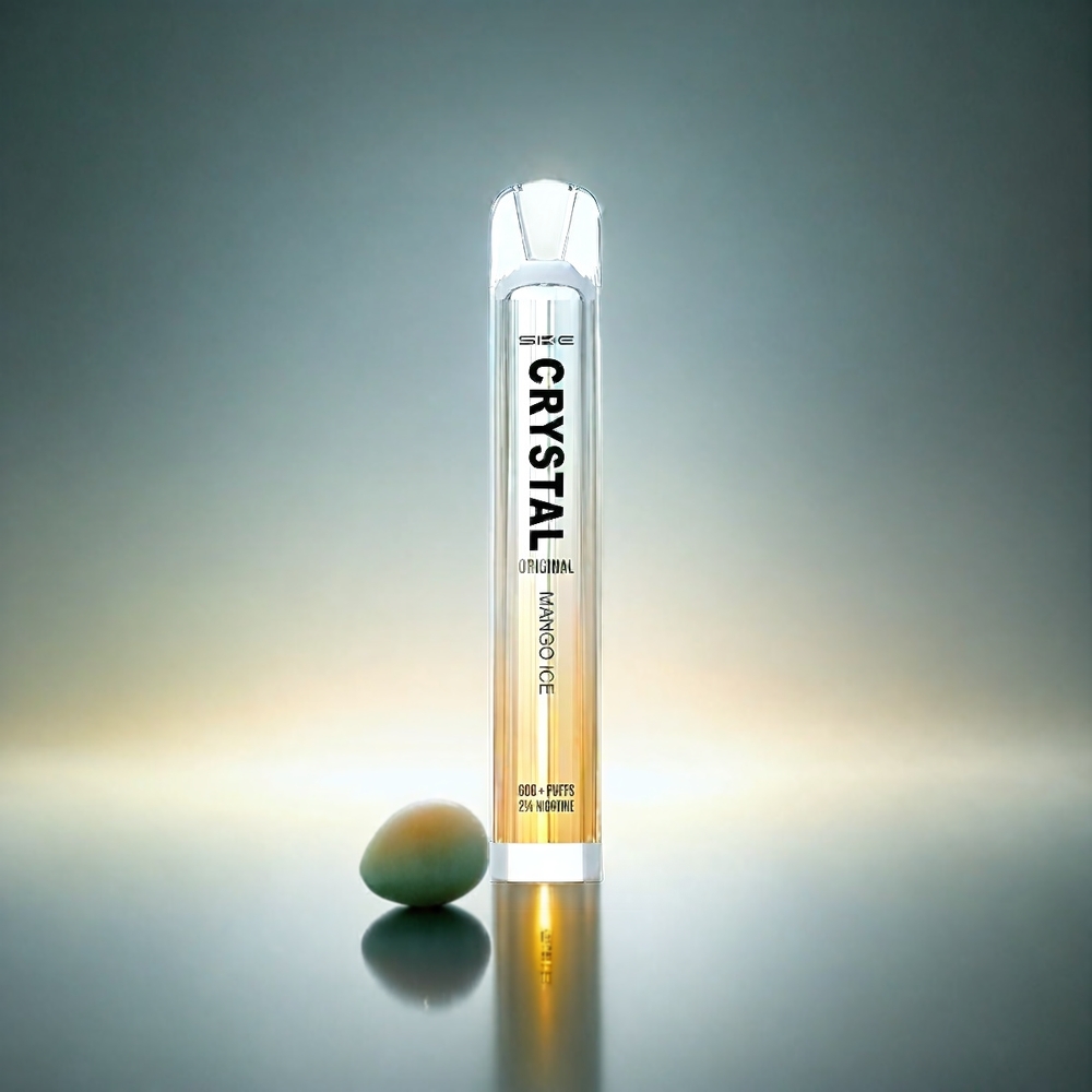 Ske Crystal Bar 600 France Grosiste - ACIER INOXYDABLE, 0% / 2% Nicotine, 500mAh, Mangue Glacée