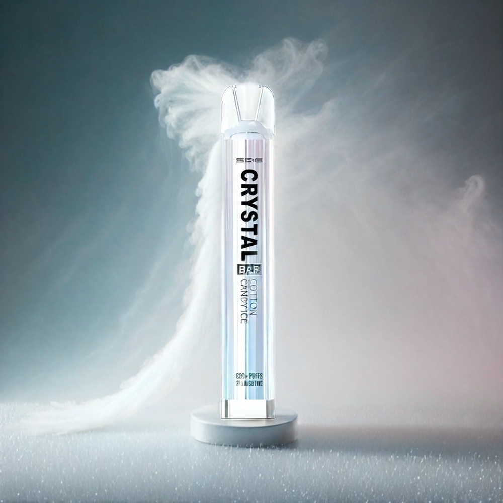 Ske Crystal Bar 600 France Grosiste - sans nicotine (0%) ou 2% - 500mAh - 600 bouffées - Barbe à Papa Glacée