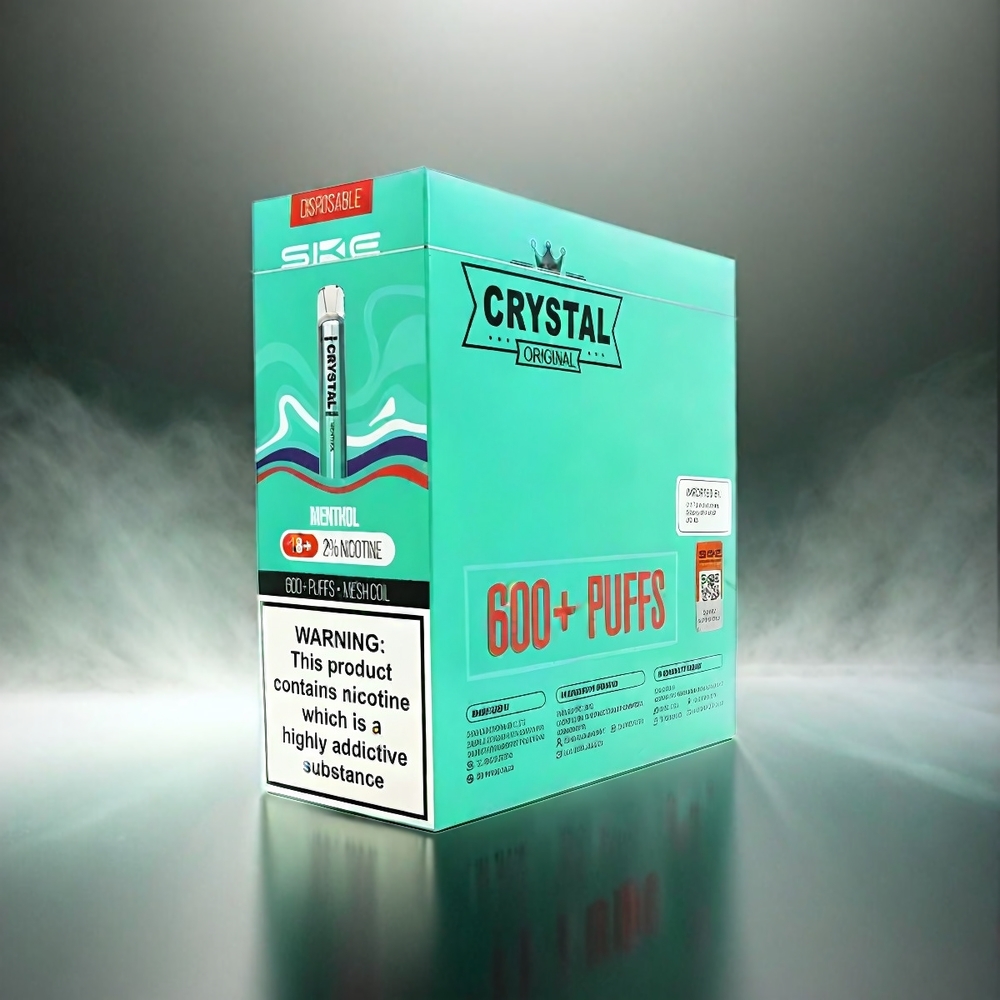 Ske Crystal Bar 600 France Grosiste - sans nicotine / menthol - 600 bouffées - inoxydable acétique
