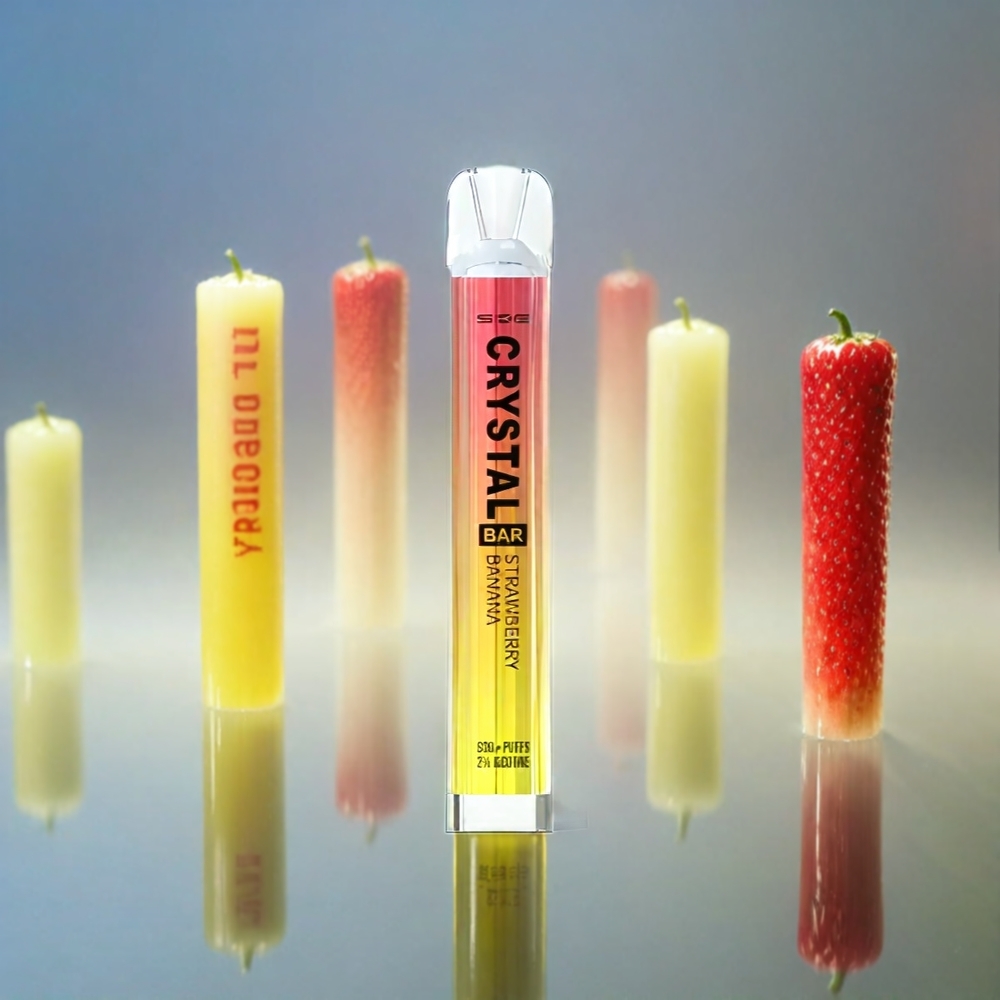 Ske Crystal Bar 600 France Grossiste - 0% / 2% de nicotine, 500mAh, 600 bouffées, inoxydable acétique, Banane Fulse Banane