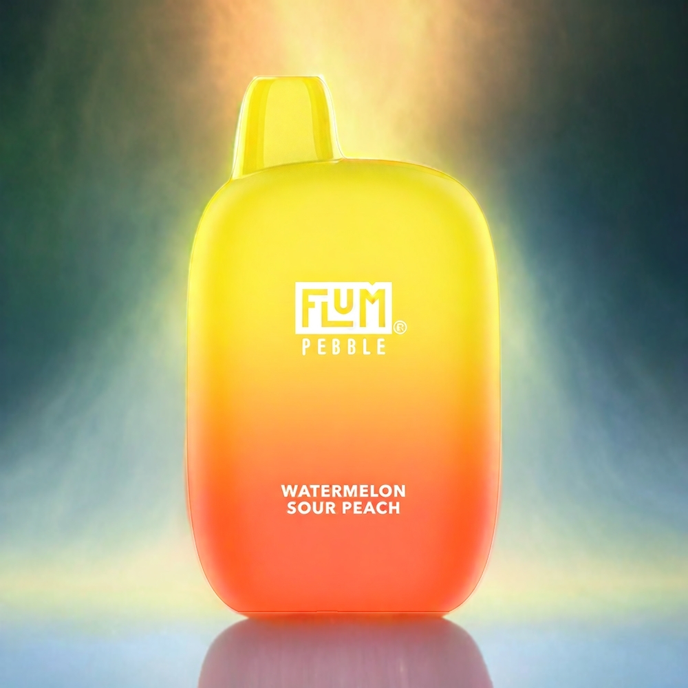 Flum Pebble 6000 France Grosiste - 10 ml, 5% de nicotine, Type-C rechargeable, Eau melon Pêche acidulé
