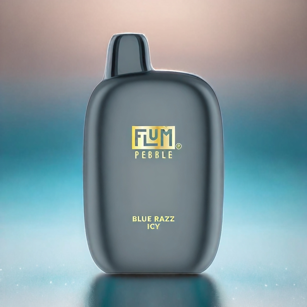 Flum Pebble 6000 France Grosiste Avec 10ml de e-liquide et 5% de nicotine, Bobine Mesh, Type-C rechargeable, Bleu Razz Glacé