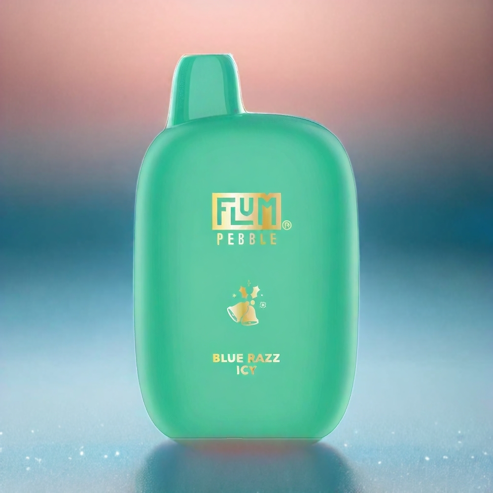 Flum Pebble 6000 France Grosiste Avec 10ml de e-liquide et 5% de nicotine, Bobine Mesh, Type-C rechargeable, Bleu Razz Glacé