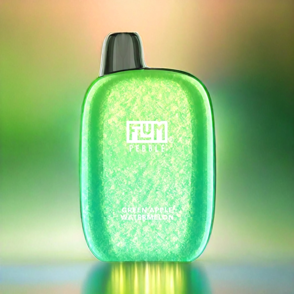 Flum Pebble 6000 France Grosiste avec 10ml de e-liquide, 5% de nicotine et batterie 500mAh - Pomme Verte et Melon d'Eau
