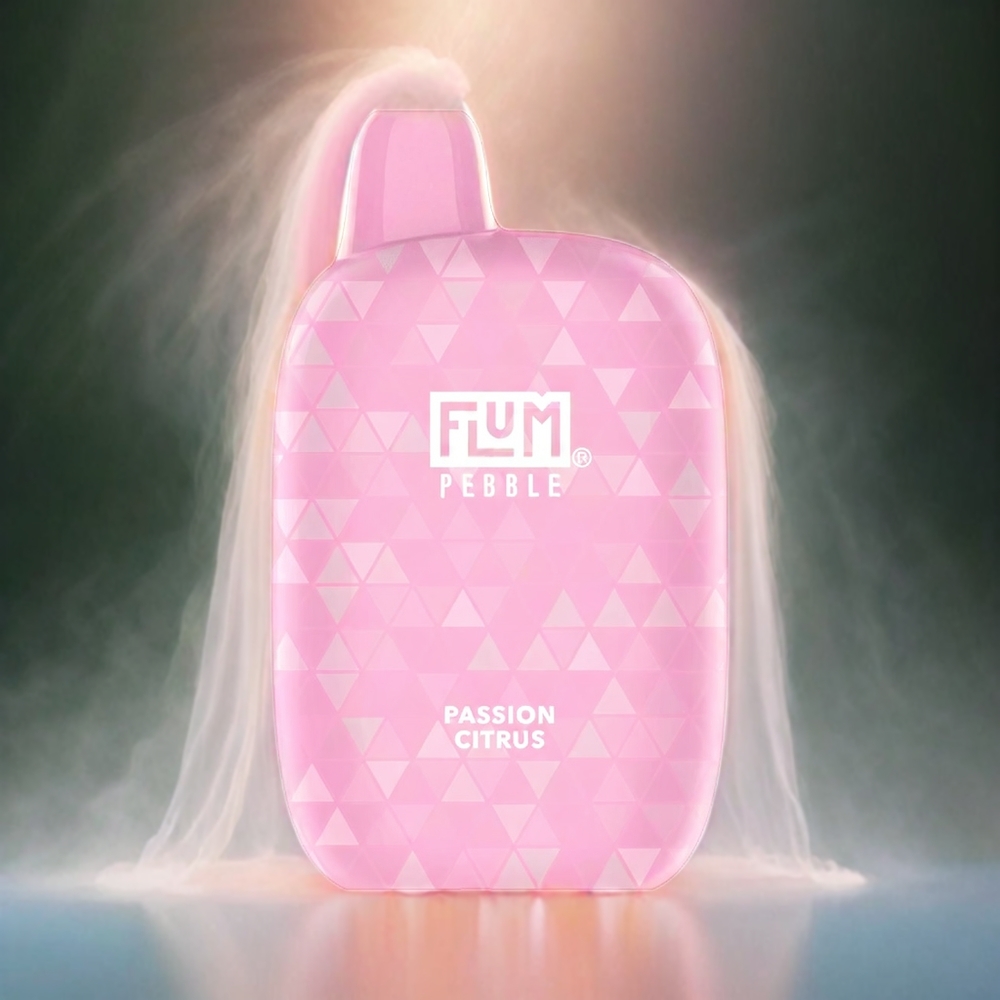 Flum Pebble 6000 France Grossiste AVEC 10ml ET 5% Nicotine, bobine en filet, Type-C rechargeable, Saveur Passion agrumes