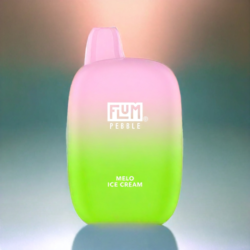 Flum Pebble 6000 France Grossiste AVEC 10ml de e-liquide et 5% de nicotine, batterie 500mAh, chargeur de type C et glace Melo.