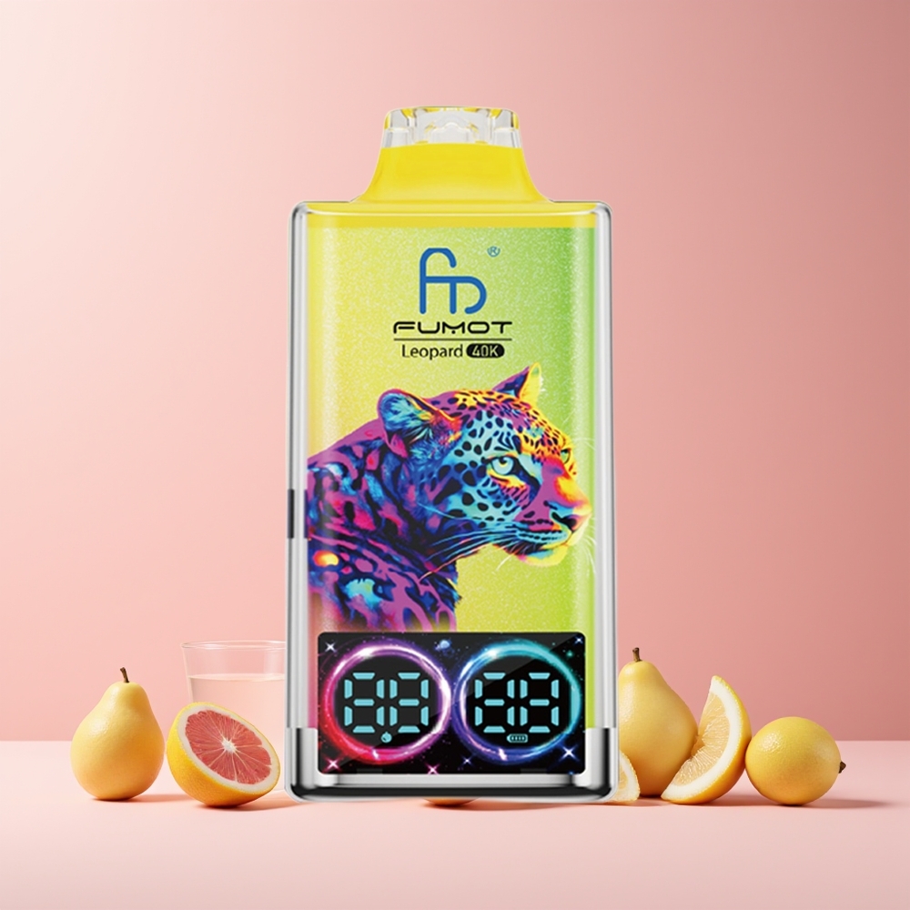 Fumot Leopard 40K Puffs France Grossiste - 40 000 Puffs, Double Mesh, 700mAh, Affichage Numérique, Citronade Rose