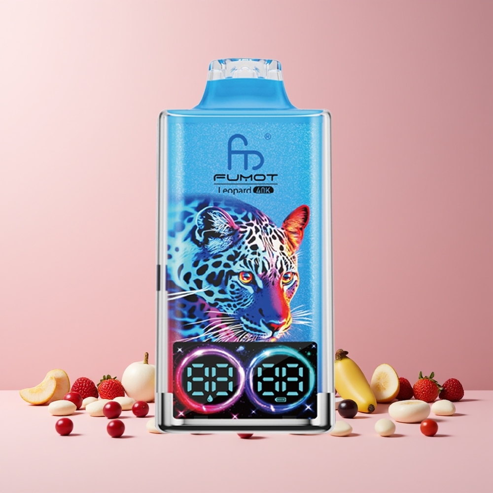 Fumot Leopard 40K Puffs France Grossiste - Double Mesh, 700mAh, Type-C, Affichage Numérique, Baies Mixtes, 0-5% Nicotine