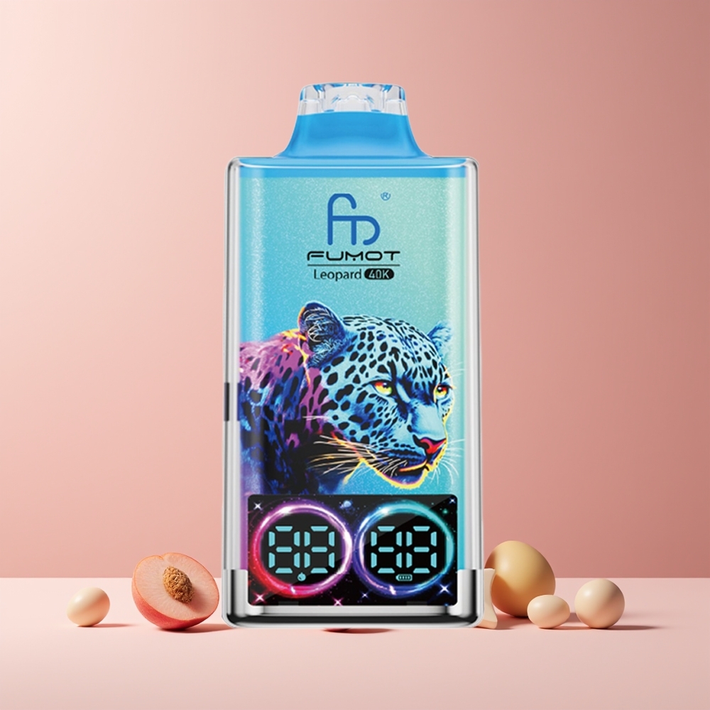 Fumot Leopard 40K Puffs France Grossiste - Pêche Baies, 0-5% Nicotine, 700mAh, Dual Mesh, Type-C, Affichage Numérique