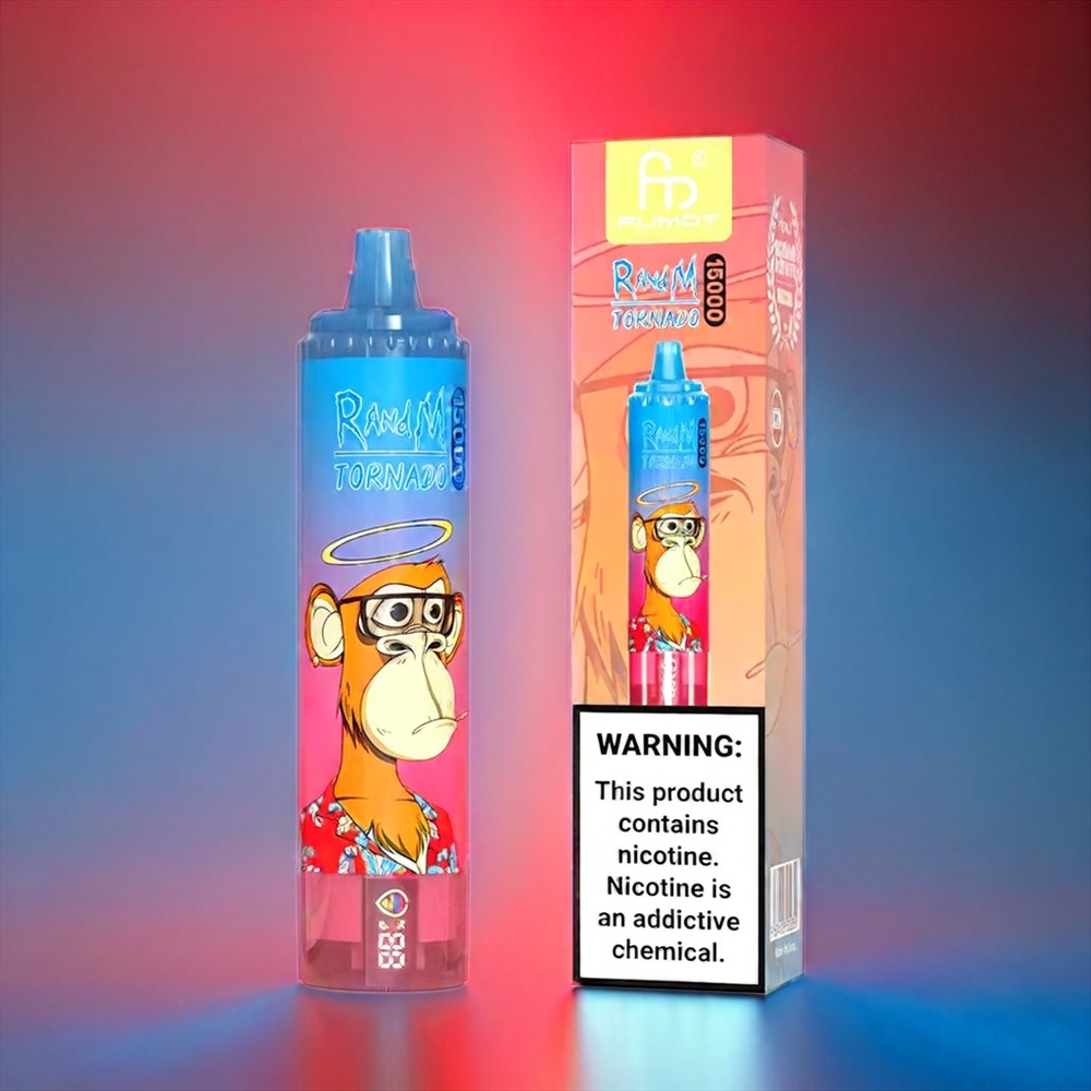 Fumot Randm Tornado 15000 Puffs France Grosiste - 25ml 850mAh Mesh Coil 0,9 Ohm Bleu Razz Cerise