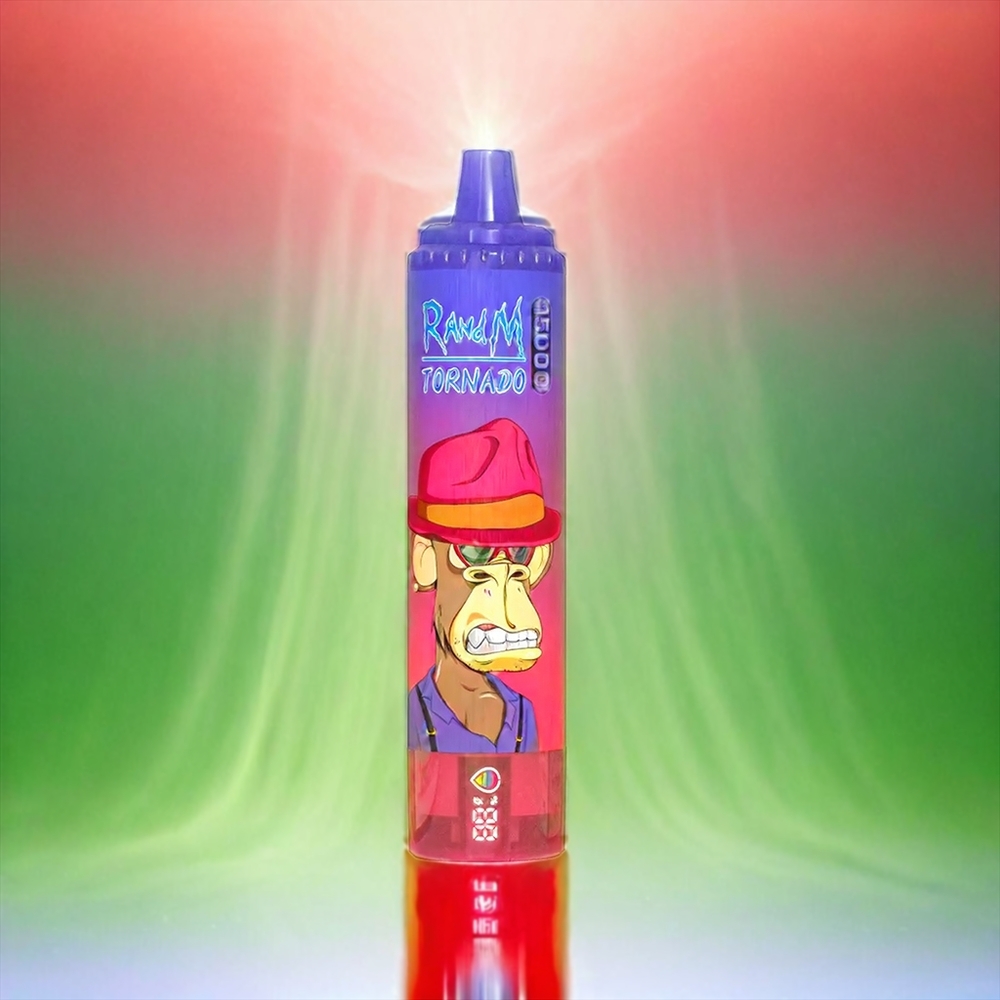 Fumot Randm Tornado 15000 Puffs France Grosiste Pomme Aciduée Avec Ecran LCD et RECHARGE TYPE-C