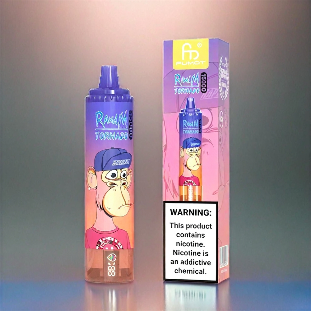Fumot Randm Tornado 15000 Puffs France Grossiste Blueberry (Myrtille) Cherry (Cerise) Cranberry (Canneberge) - 25 ml, bobine de maille 0,9 ohm, USB Type-C