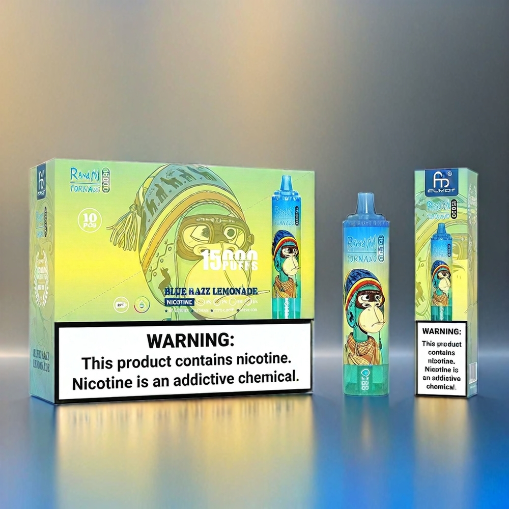 Fumot Randm Tornado France Grosiste 15000 Puffs 25ml 850mAh Mesh Coil Blue Razz Lemonade (Framboise Bleue Citronnade)