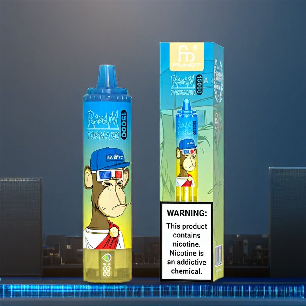 Fumot Randm Tornado France Grosiste 15000 Puffs 25ml LCD 850mAh Mesh Coil Type-C MR. bleu