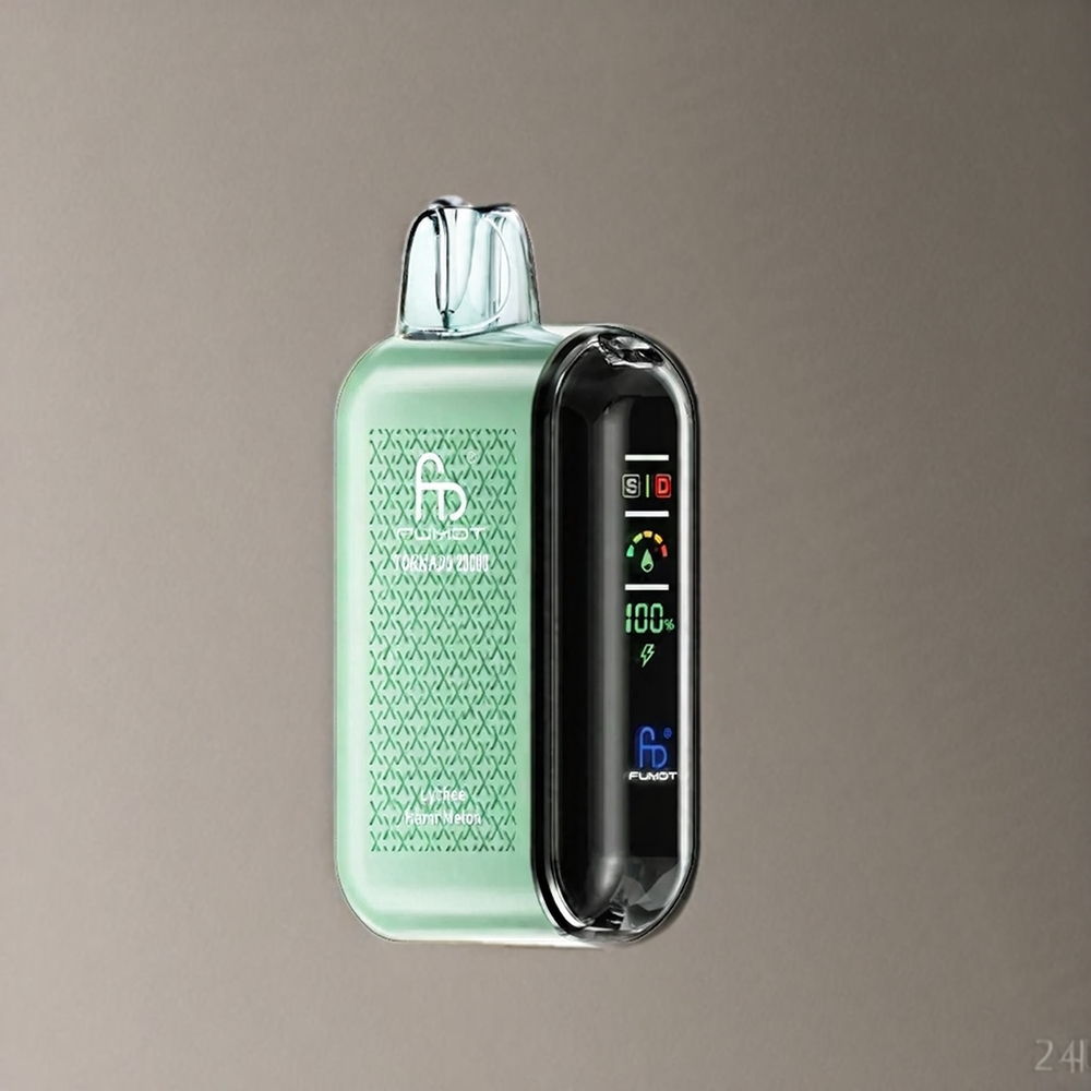 Fumot Tornado 20000 Puffs France Grosiste - Double Mèche, 20 ml, Affichage Intelligent, Contrôle d'Airflow, 2% de nicotine, Gobût Litchi Melon Miel