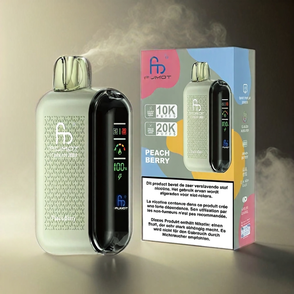 Fumot Tornado 20000 Puffs France Grosiste Double Mèche 20ml 850mAh Pêche Baies