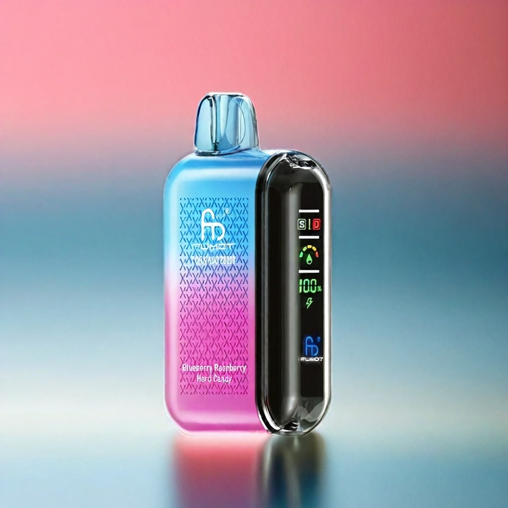 Fumot Tornado 20000 Puffs France Grosiste Double Mèche Affichage Intelligent 20ml E-Liquide Myrtille Framboise Bonbon Dur