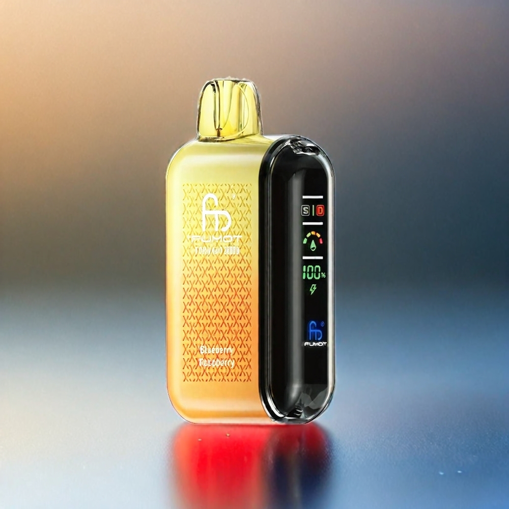 Fumot Tornado 20000 Puffs France Grosiste - Double Mesh Coil, 20 ml, 850mAh, Affichage Intelligent, Contrôle d'Airflow, Myrtille FraMBoise