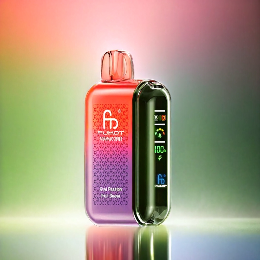Fumot Tornado 20000 Puffs France Grosiste - Double Mesh Coil, 20 ml, Kiwi Fruit de la Passion Goyave
