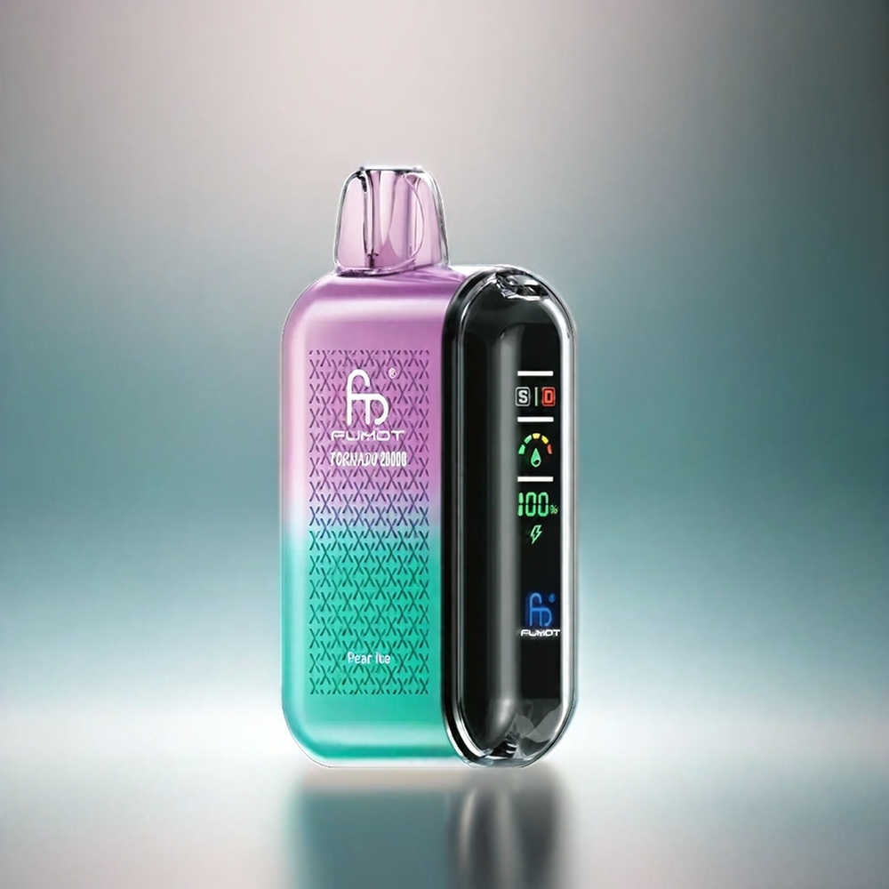 Fumot Tornado 20000 Puffs France Grosiste - Double Mesh Coil, 850mAh, Contrôle d'Airflow, Poire Glacée