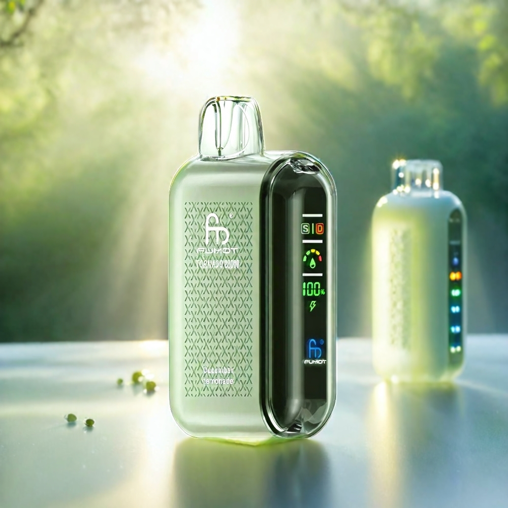 Fumot Tornado 20000 Puffs France Grossiste Avec Double Mesh Coil et Affichage Intelligent - Concombre Citronnade