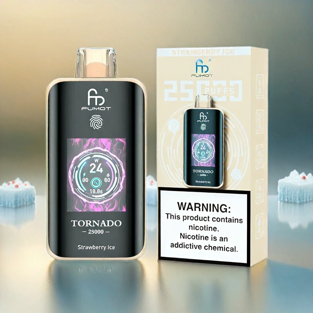 Fumot Tornado 25000 Puffs France Grosiste Avec Écran HD, batterie 700mAh rechargeable, 20ml e-liquide Prérempli, flore glacée