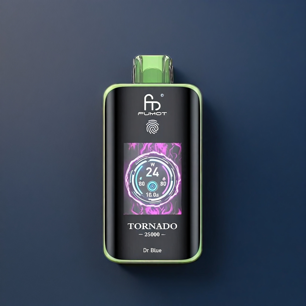 Fumot Tornado 25000 Puffs France Grosiste Avec Écran HD, batterie rechargeable 700mAh et port de Type-C Vape Dr Bleu