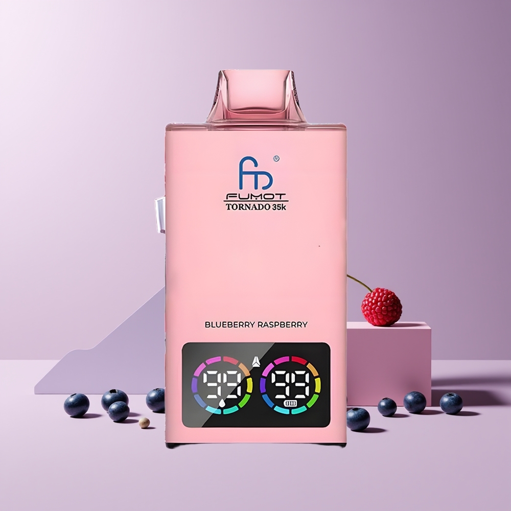 Fumot Tornado 35K France Grossiste - Double Mesh, 15ml E-liquide, Batterie 700 MAH, 35000 Puffs, Myrtille Framboise
